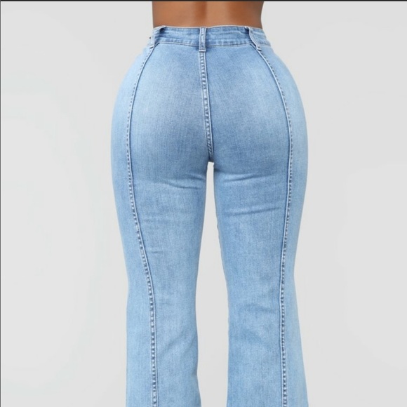 NWT Fashion Nova Stretch Flare Bottom Jeans - Picture 4 of 11